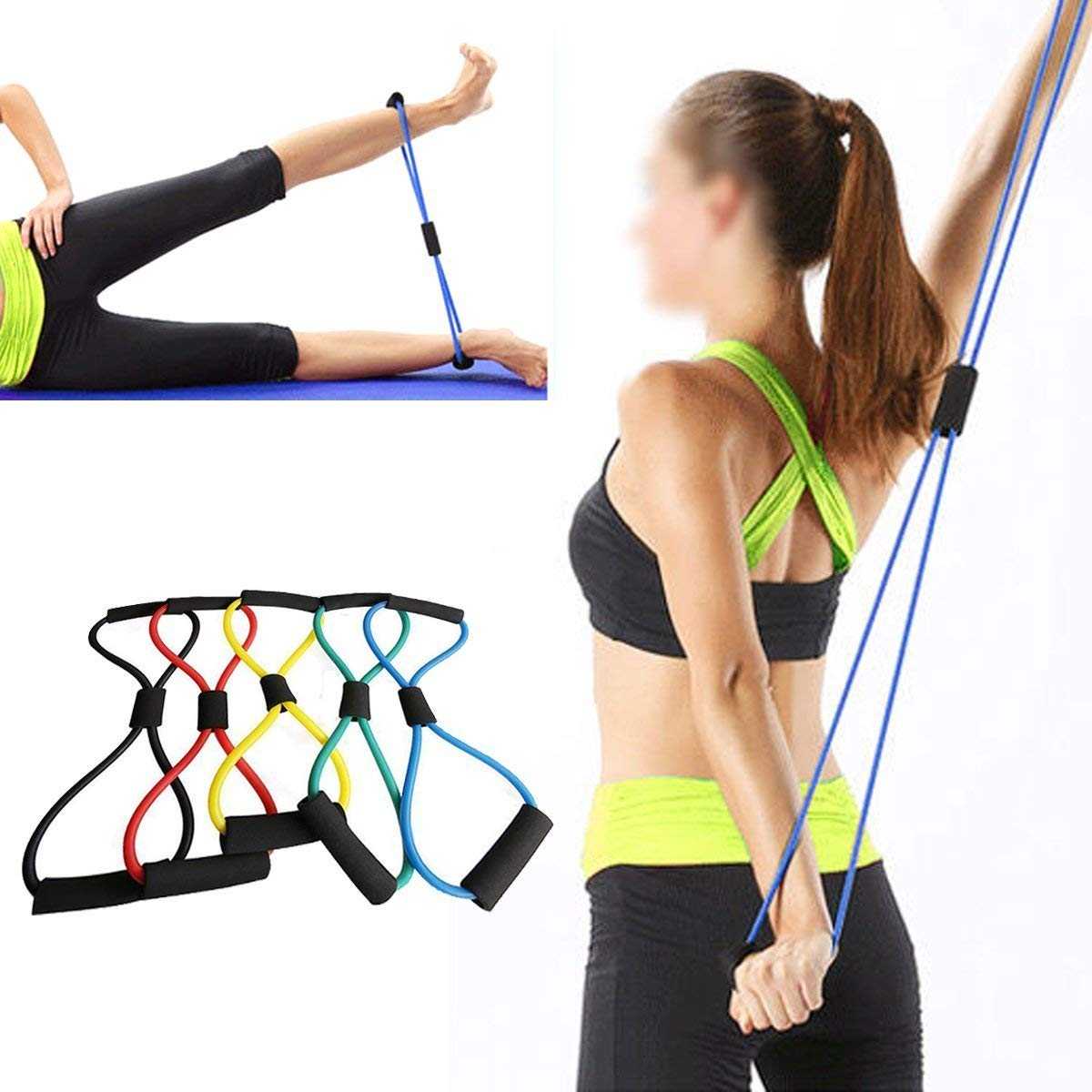 Эспандер восьмерка: упражнения для мышц рук, ног, ягодиц, спины, груди и живота