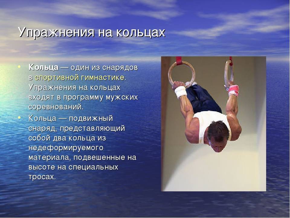Гимнастические кольца. виды и стандарты. упражнения и особенности | japanbi.ru