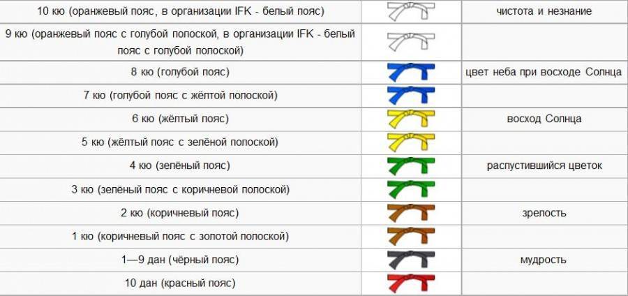 Карта каратэ киокушинкай на оранжевый пояс