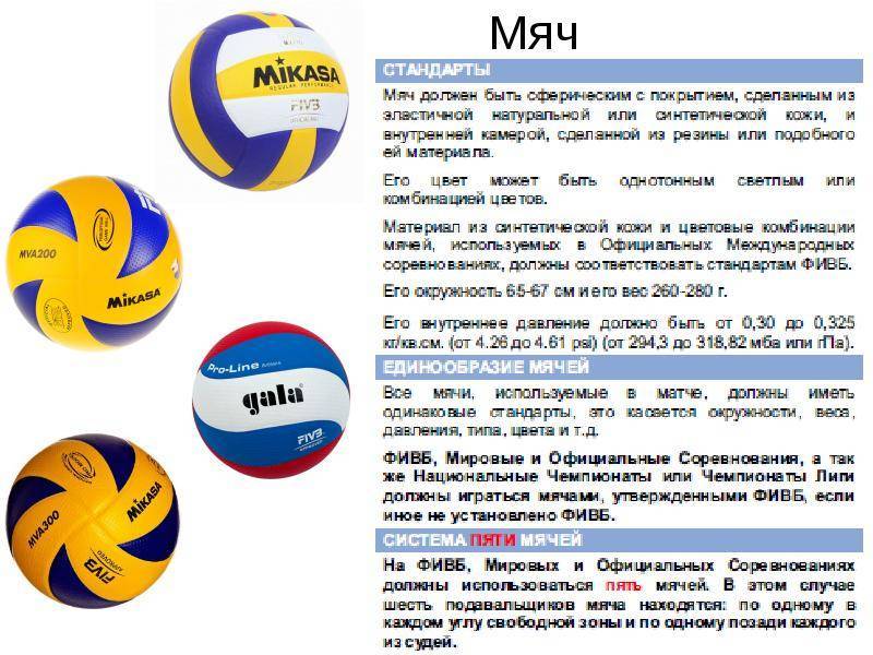 Виды волейбольных мячей доклад