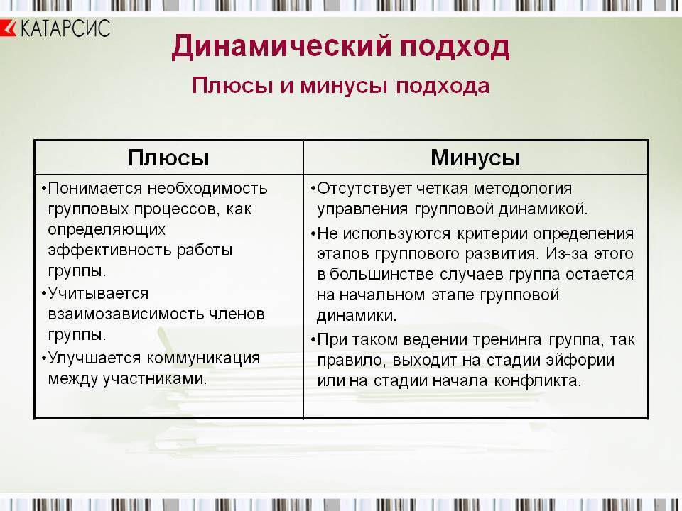 Плюсы и минусы данный. Динамический подход в психологии. Динамический подход в менеджменте. Минусы и плюсы подходов. Минус-плюс.